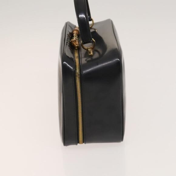 GUCCI Bamboo Bag Patent Leather Gold Dark Gray 000 3270 000 3270 - Picture 4 of 12